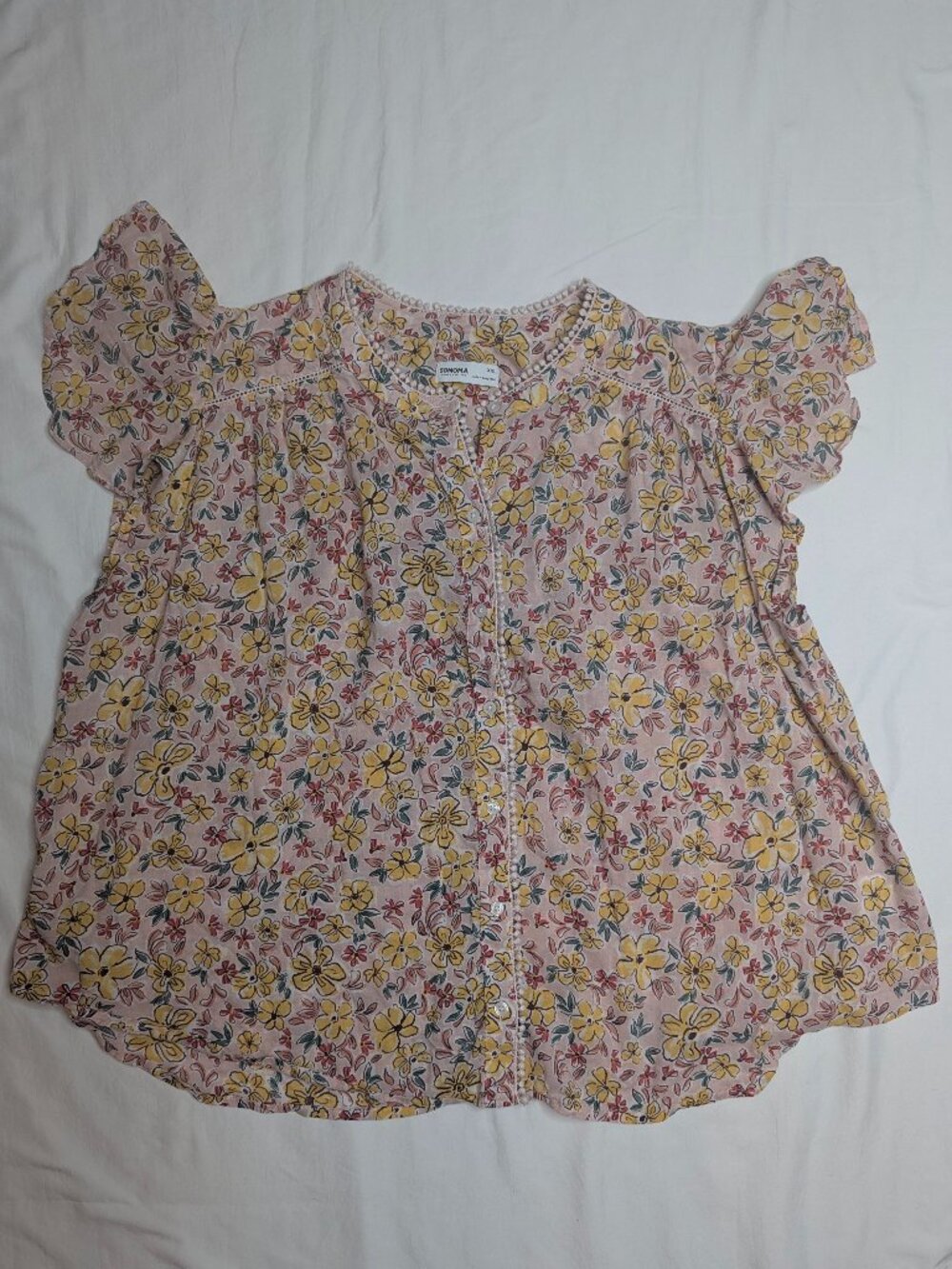 Sonoma Goods For Life Women’s Floral Short-Sleeve Shirt – Size XXL